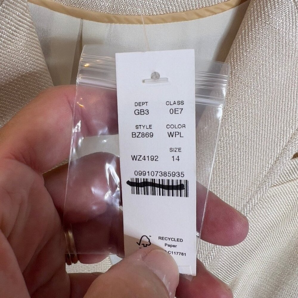 J.Crew $278 Blazer Glossy Twill Size 14 Warm Platinum BZ869 - Picture 4 of 7